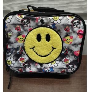 NWT EmojiNation Target Kids Teens School Emoji Lunchbox Fuzzy Smiley Face Bag